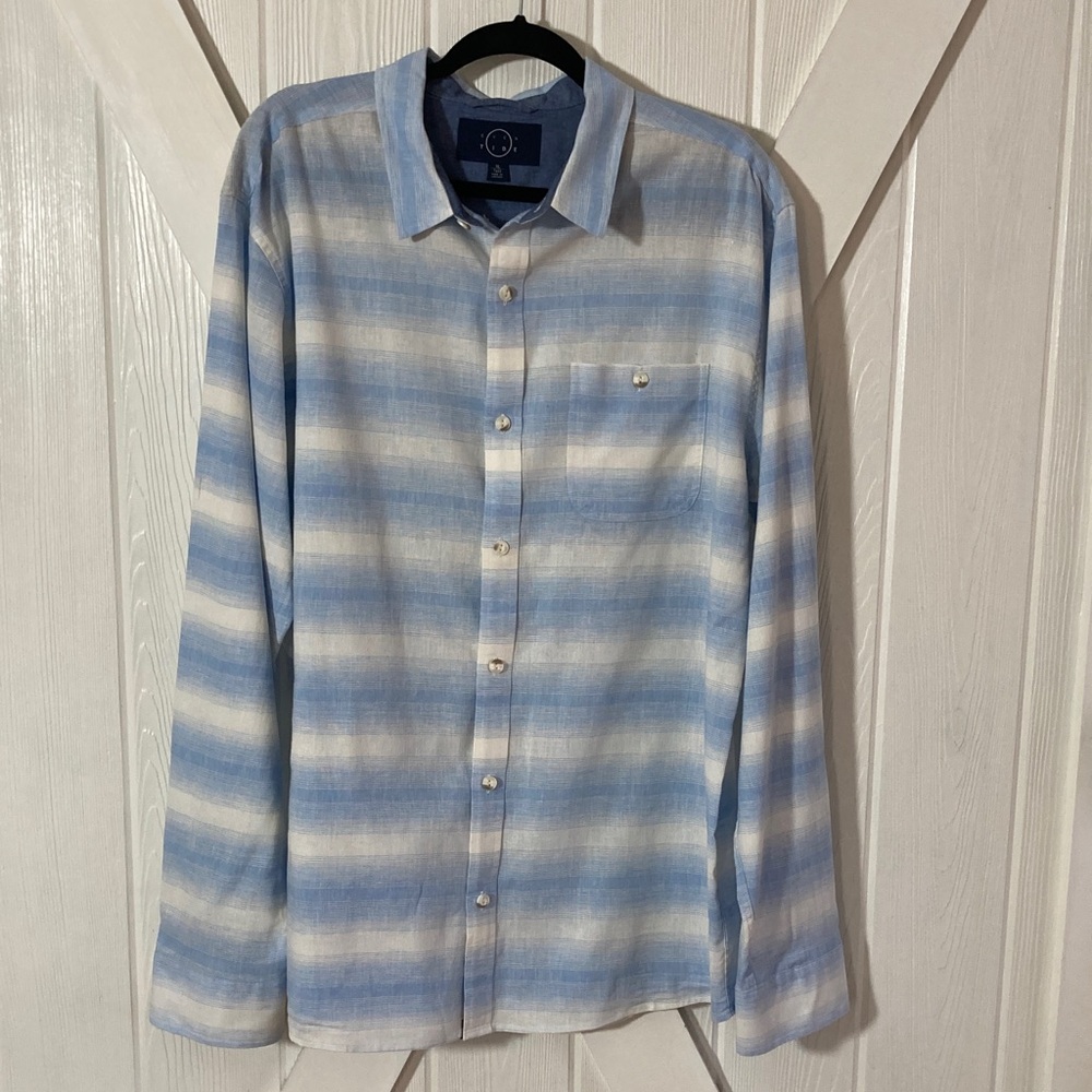 Even Tide Men's Blue Striped Shirt